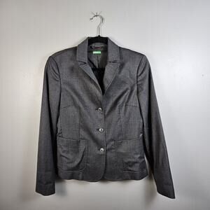 Benetton Wool Blend Blazer‎ Made in Italy Tailored 3 Button Women’s 42 US 6